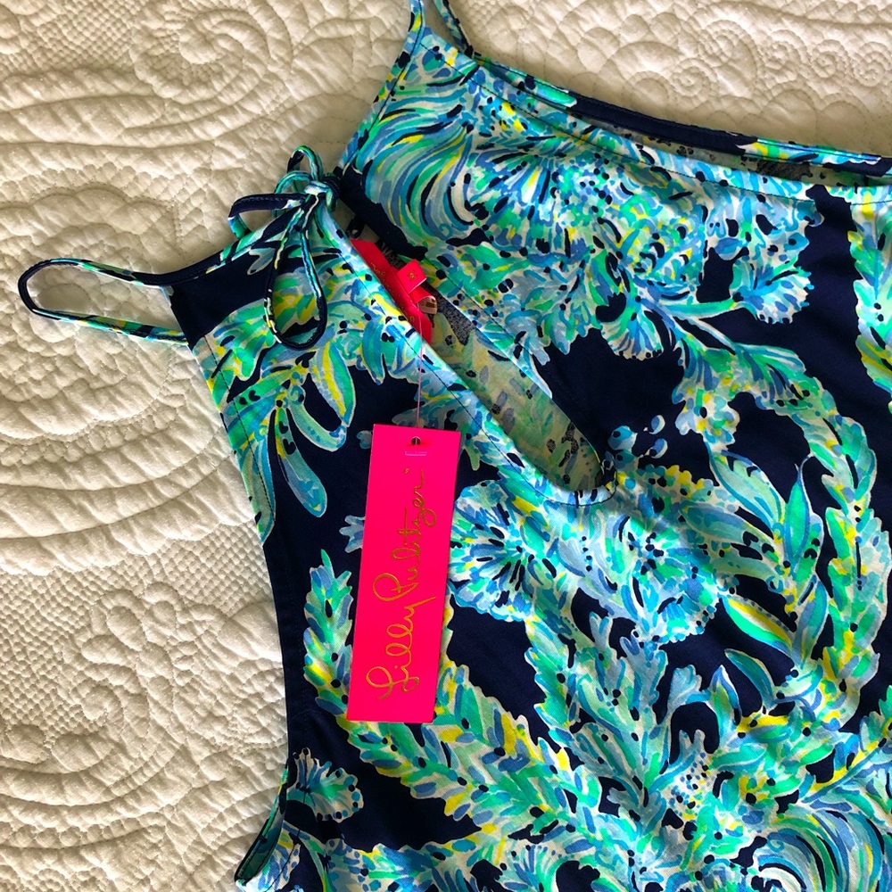 Lily Pulitzer Margot Swing Dress NWTO Size M Blue Green Aqua Yellow